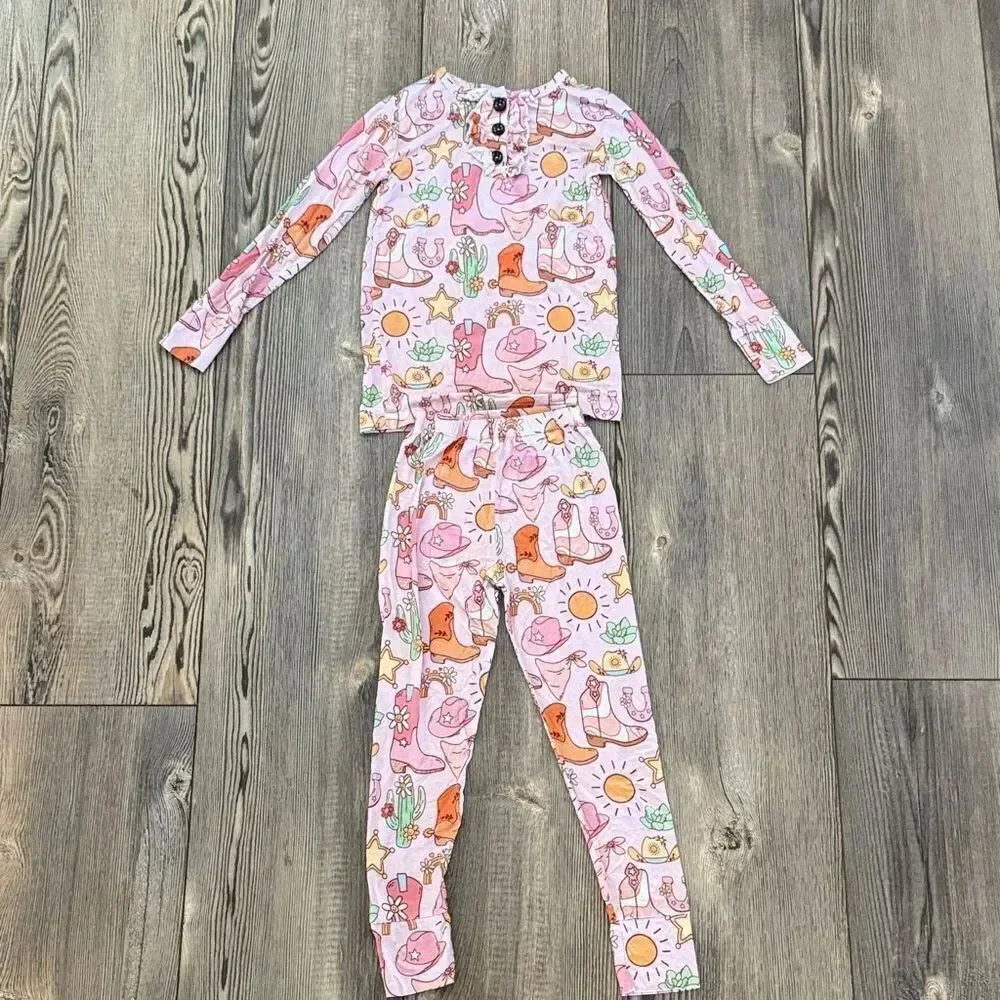 Gigi & Max Western-Cowgirl Print Pajama Set